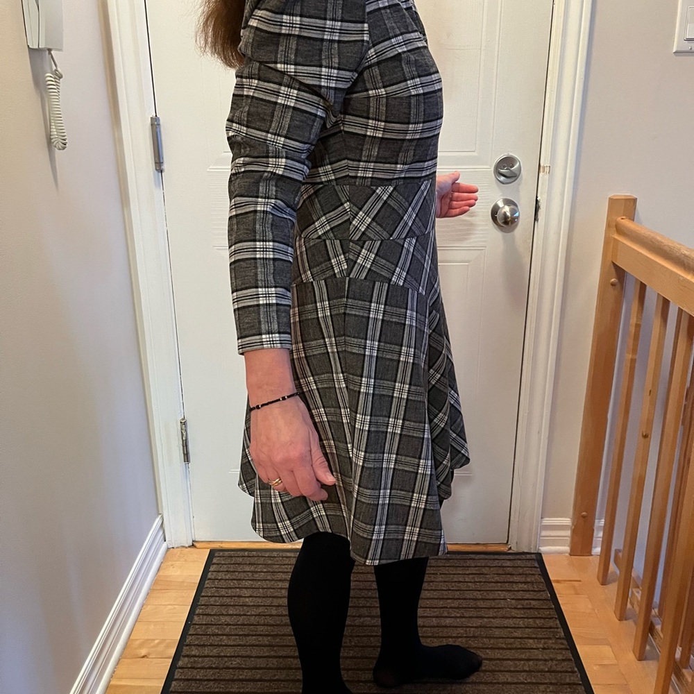 Plaid Black and Gray Dress Maje size 3 - Picture 2 of 3